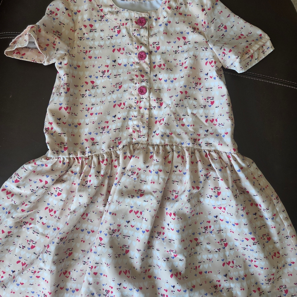 Pippa & Julie Cream Heart Print Dress